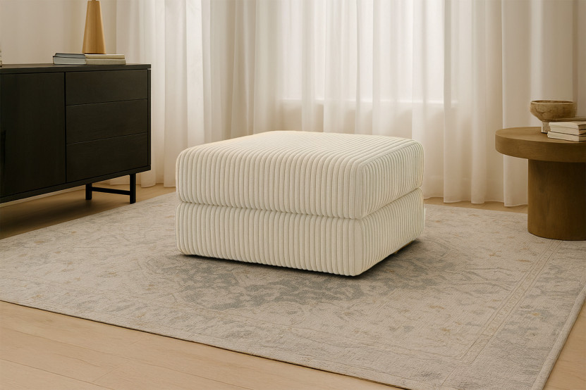 Pouf convertible et modulable - Velours côtelé XL Beige