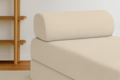 Méridienne convertible et modulable - Velours côtelé Beige