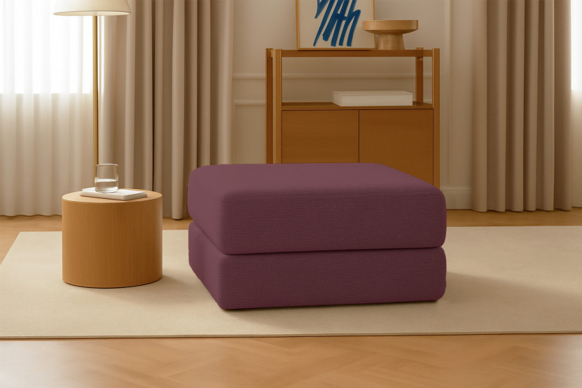 Pouf convertible et modulable - Tissu lisse Rouge