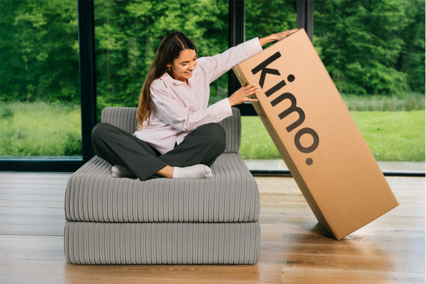 Méridienne convertible et modulable - Velours côtelé XL Gris clair