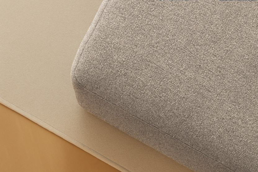 Pouf convertible et modulable - Tissu lisse Taupe