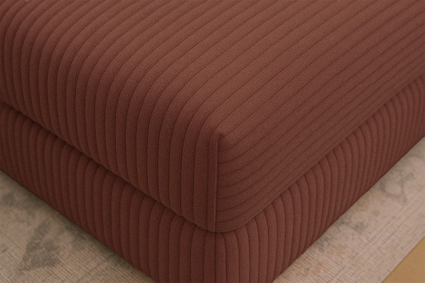 Pouf convertible et modulable - Velours côtelé XL Terracotta
