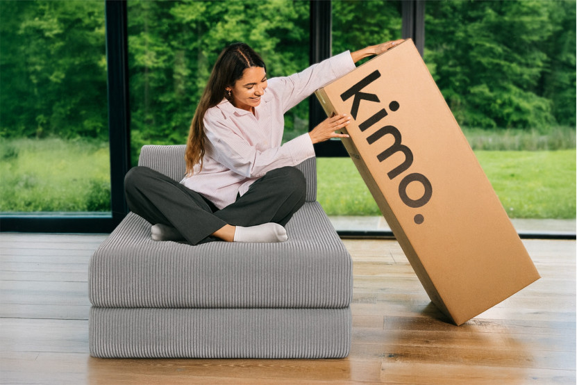 Méridienne convertible et modulable - Velours côtelé Gris clair