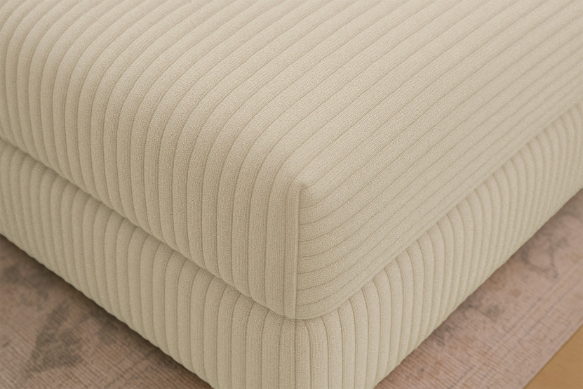Pouf convertible et modulable - Velours côtelé XL Beige