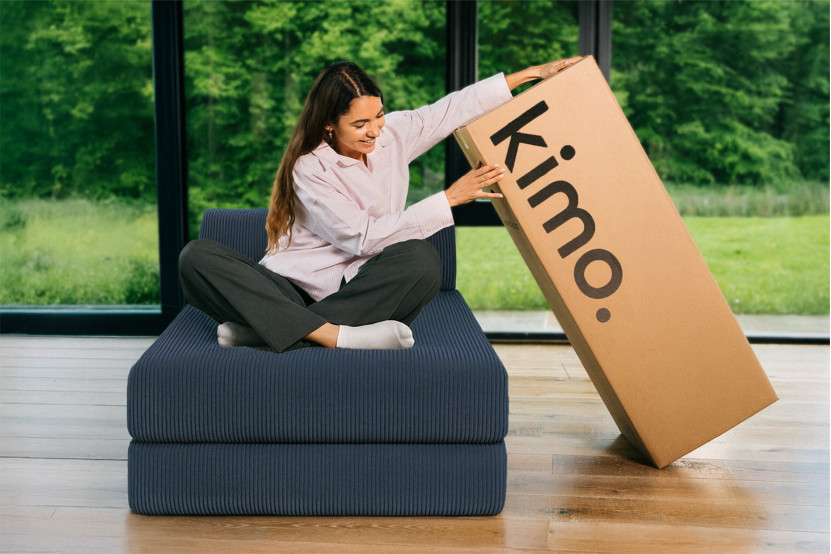 Méridienne convertible et modulable - Velours côtelé Bleu