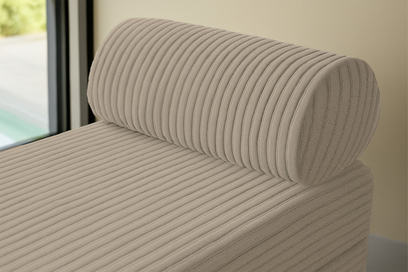 Méridienne convertible et modulable - Velours côtelé XL Taupe