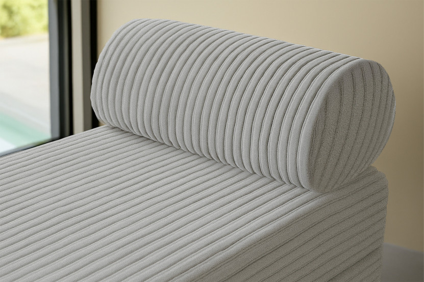 Méridienne convertible et modulable - Velours côtelé XL Gris clair