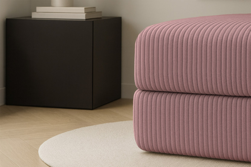 Fauteuil convertible et modulable - Velours côtelé XL Rose