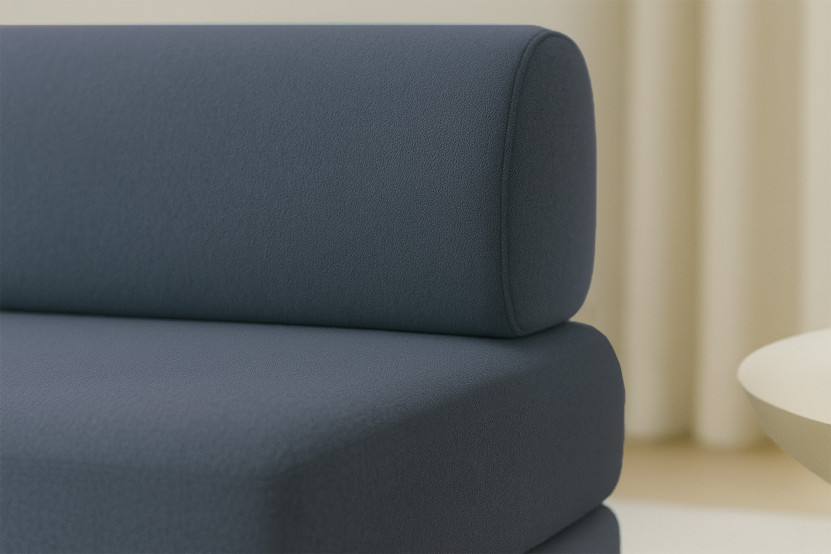 Fauteuil convertible et modulable - Tissu lisse Bleu