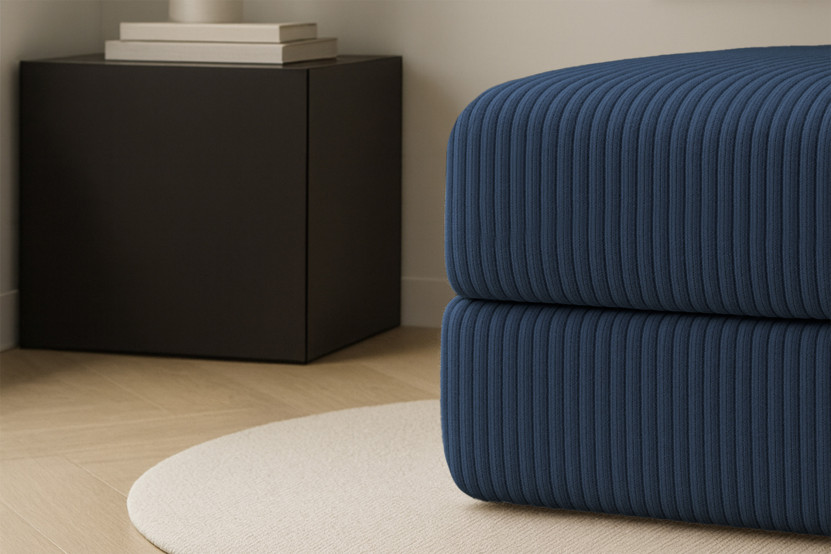 Fauteuil convertible et modulable - Velours côtelé XL Bleu