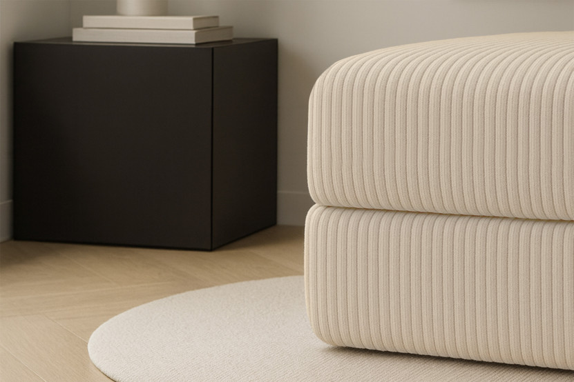 Fauteuil convertible et modulable - Velours côtelé XL Beige