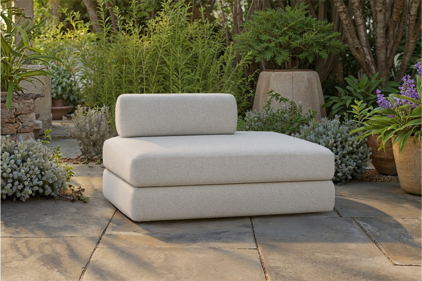 Canapé 2 places convertible et modulable - Tissu extérieur Gris