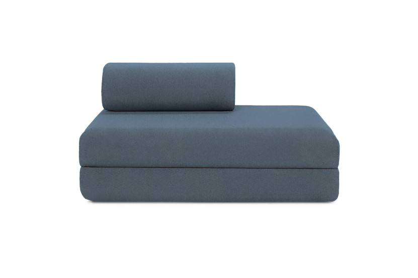 Housse Canapé droit convertible - 2 places - Tissu lisse bleu
