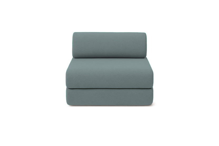 Canapé 4 places - 2 modules convertibles : Canapé 3 places + Fauteuil - Tissu lisse Vert