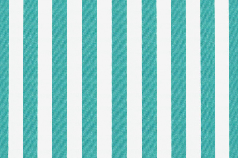 Housse Fauteuil - Tissu imperméable à rayures, blanc et bleu turquoise
