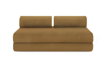 Canapé 3 places convertible et modulable - Velours côtelé Jaune