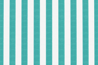 Housse Pouf - Tissu imperméable à rayures, blanc et bleu turquoise