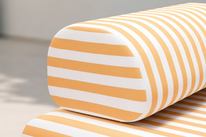 Méridienne modulable - Tissu extérieur à rayures, blanc et jaune