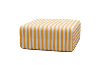 Pouf modulable - Tissu extérieur à rayures, blanc et jaune