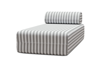 Méridienne modulable - Tissu extérieur à rayures, blanc et gris
