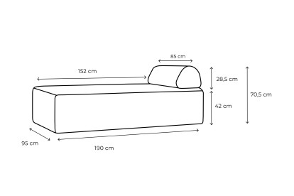Méridienne modulable - Tissu extérieur à rayures, blanc et gris