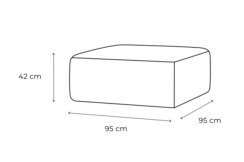 Pouf modulable - Tissu extérieur à rayures, blanc et vert anis