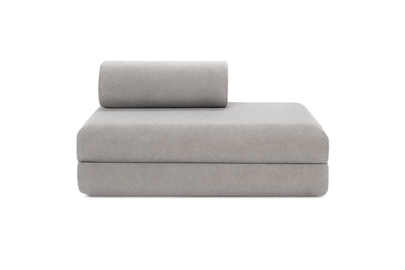 Housse Canapé droit convertible - 2 places - Tissu lisse gris clair