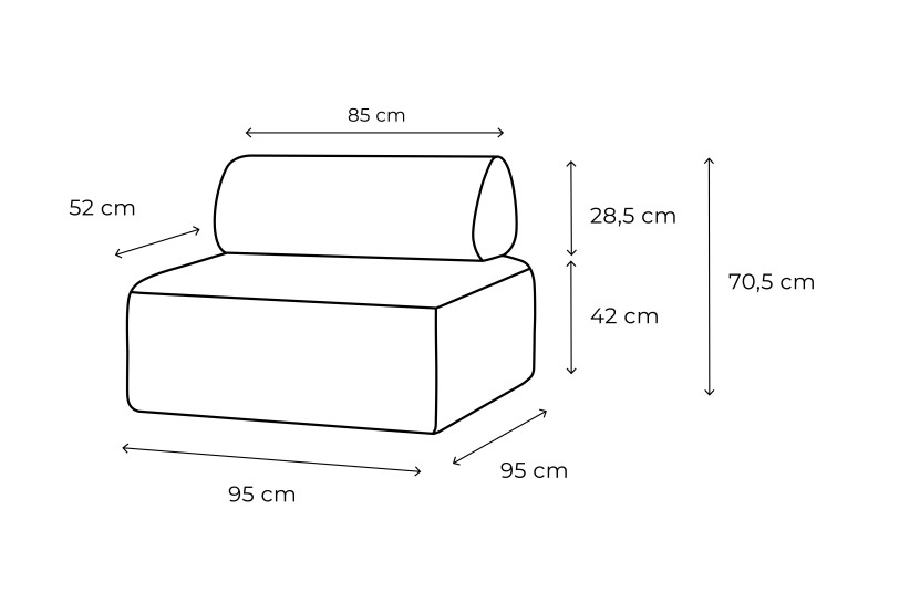 Fauteuil modulable - Tissu extérieur à rayures, blanc et vert foncé