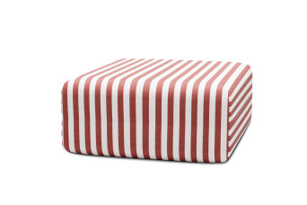 Pouf modulable - Tissu extérieur à rayures, blanc et rouge