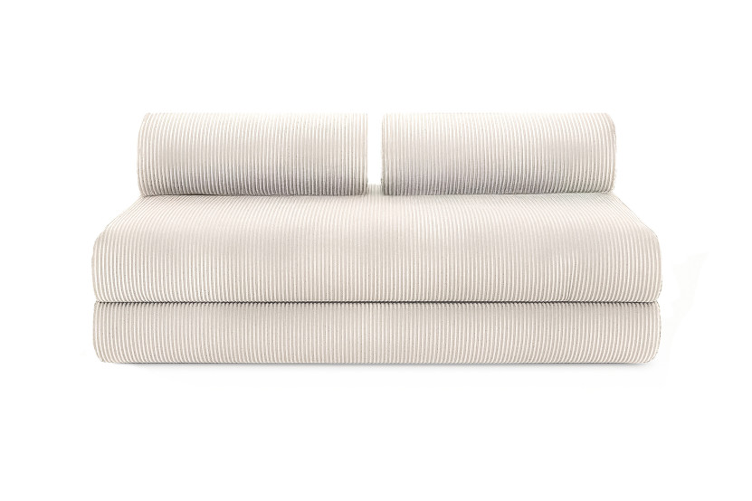 Housse Canapé droit convertible - 3 places - Tissu velours côtelé blanc