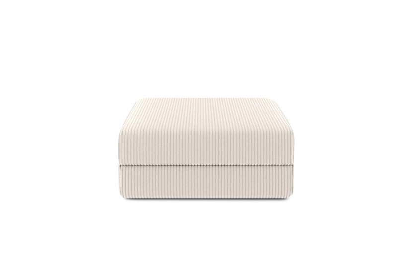 Housse Pouf convertible - Tissu velours côtelé blanc