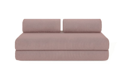 Canapé 3 places convertible et modulable - Velours côtelé Rose pâle